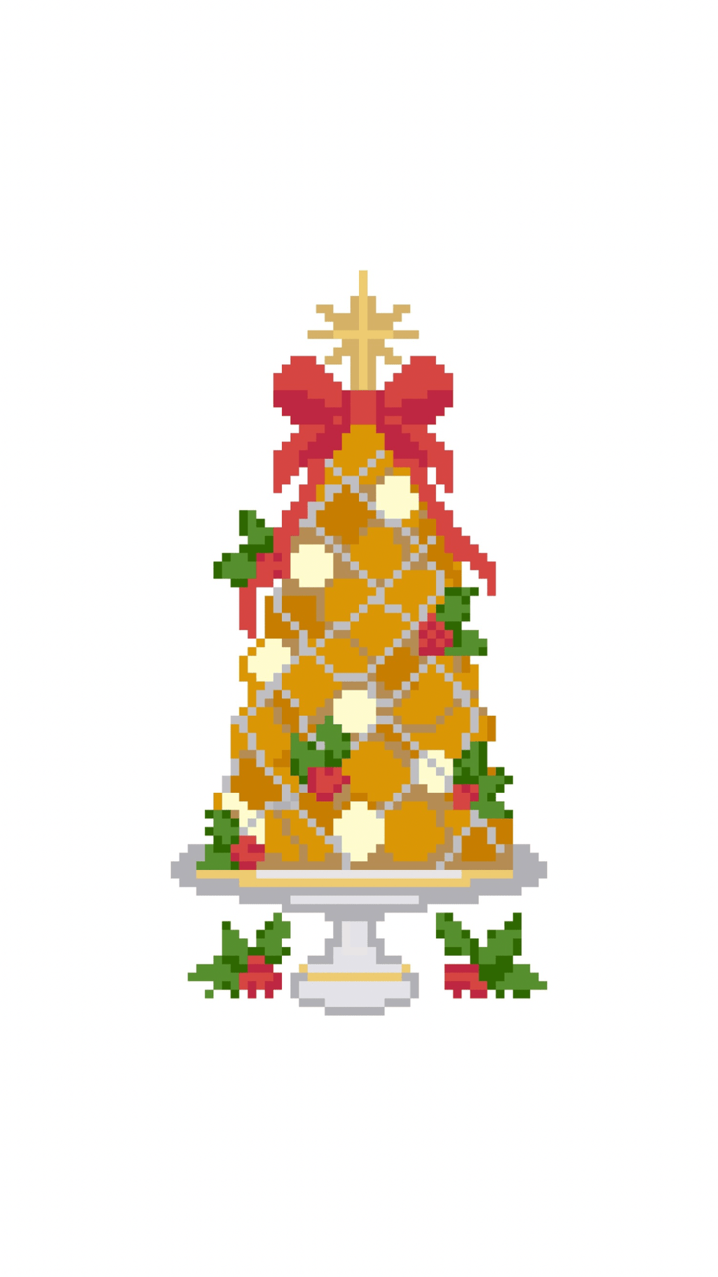 Christmas Croquembouche printed needlepoint canvas - NeedleLittleStitchCo