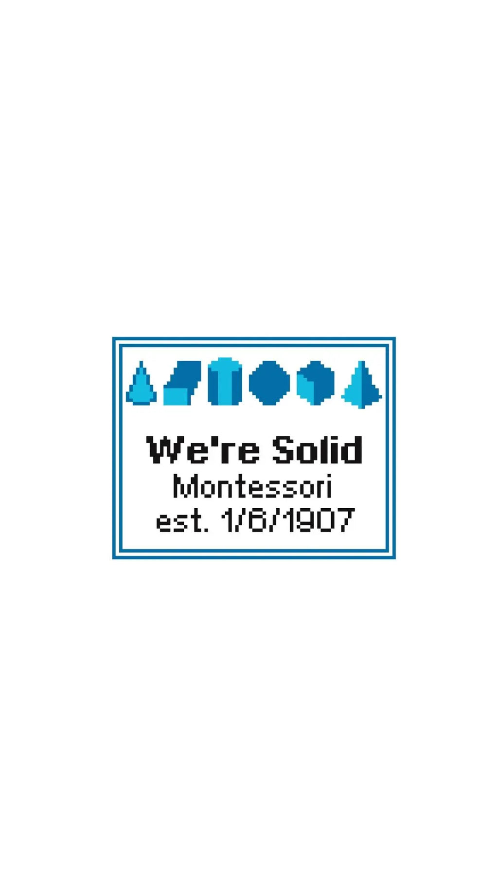 Montessori We're Solid Geometric Solids Sign printed needlepoint canvas - NeedleLittleStitchCo