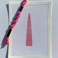 Montessori Pink Tower printed needlepoint canvas - NeedleLittleStitchCo