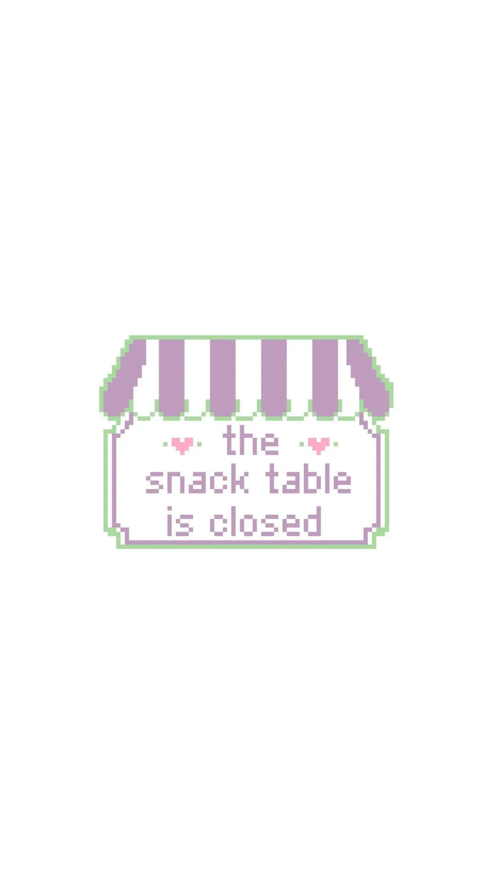 Montessori The Snack Table is Closed Funny Sign printed needlepoint canvas - NeedleLittleStitchCo