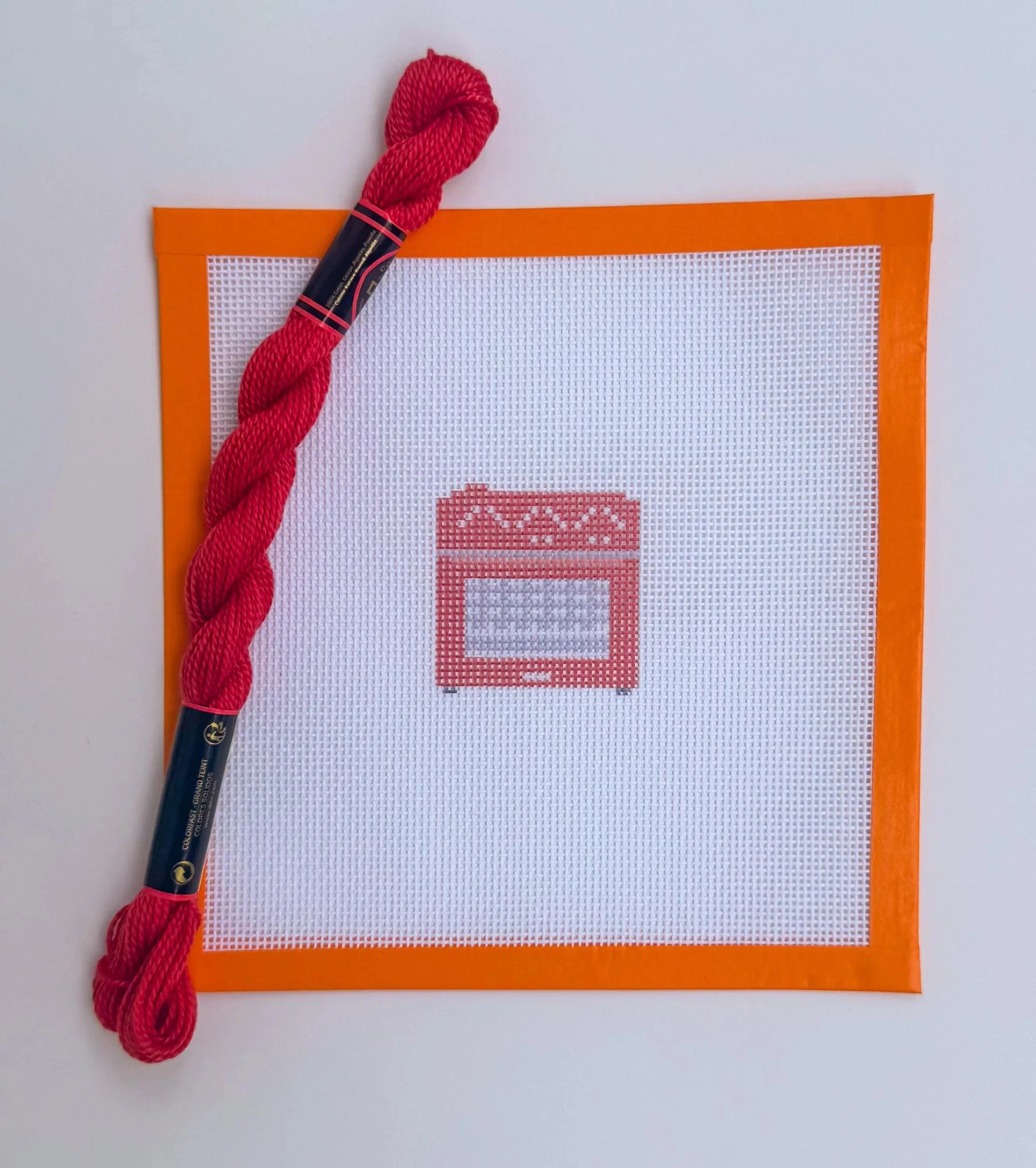Colorful Countertop Oven printed needlepoint canvas - NeedleLittleStitchCo