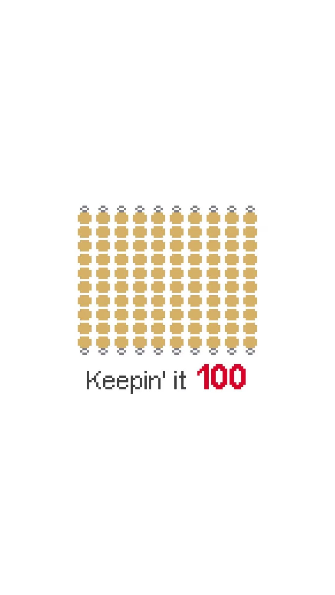 Montessori Tens Bead Chain Keeping It 100 Sign printed needlepoint canvas - NeedleLittleStitchCo