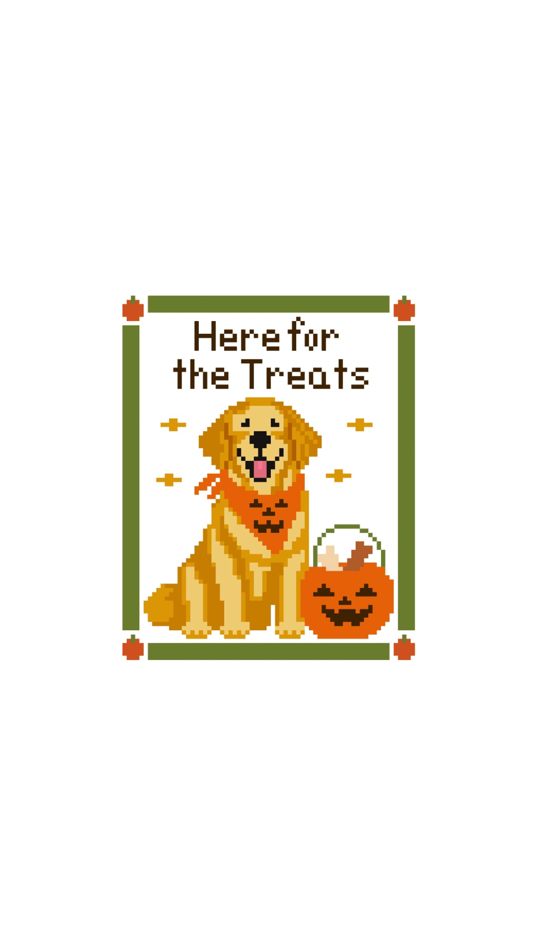 Halloween Golden Retriever printed needlepoint canvas - NeedleLittleStitchCo