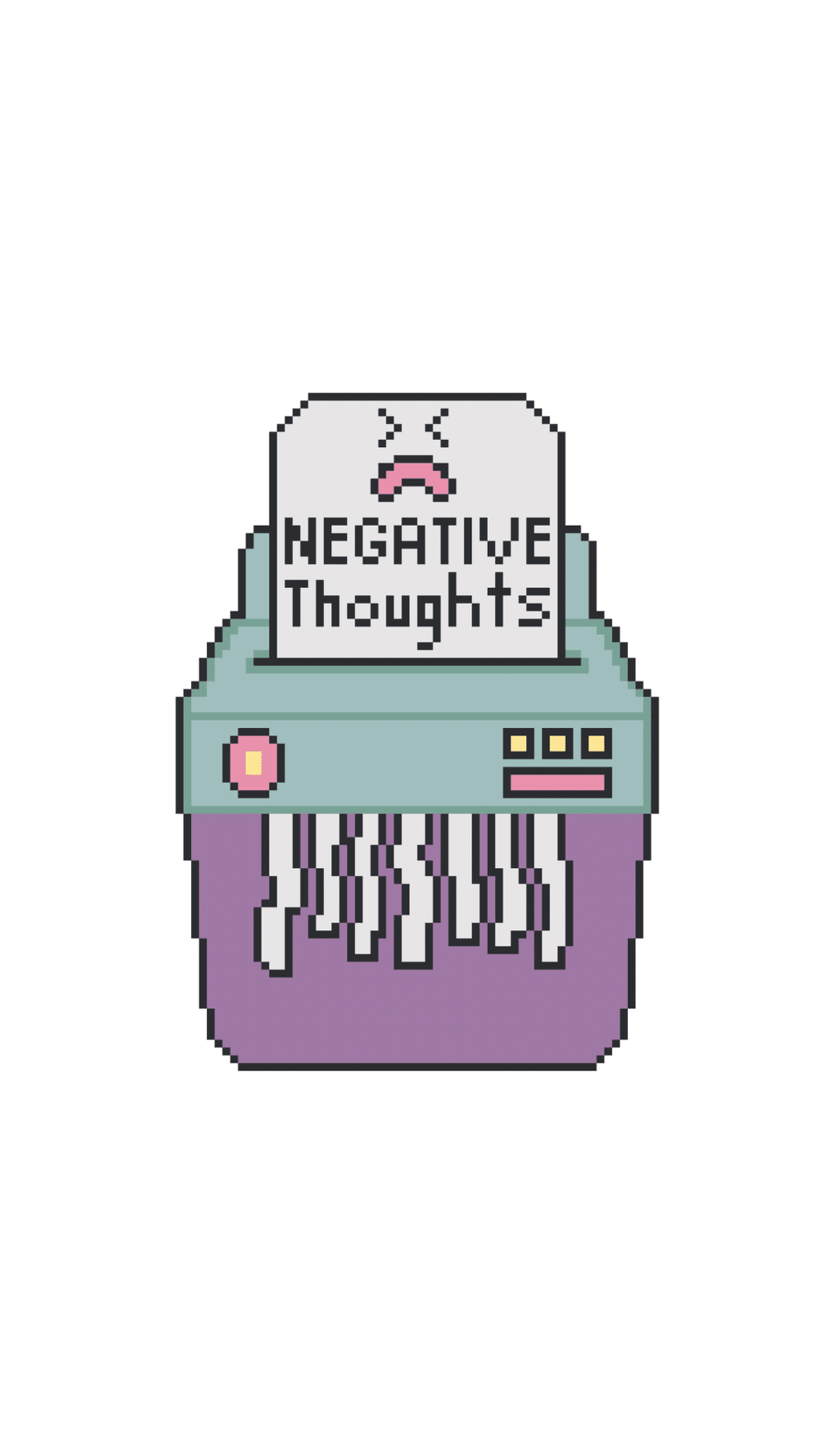 Negative Thoughts Shredder printed needlepoint canvas - NeedleLittleStitchCo