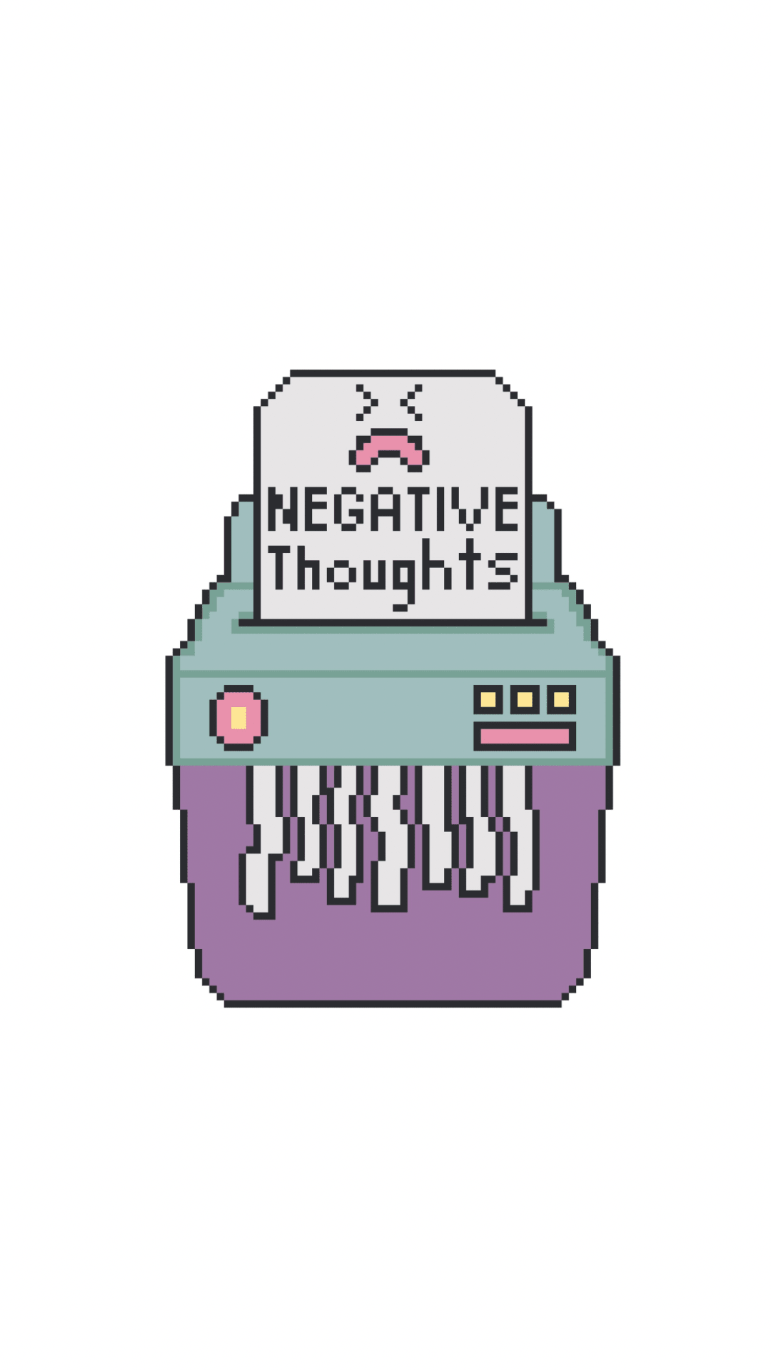 Negative Thoughts Shredder printed needlepoint canvas - NeedleLittleStitchCo