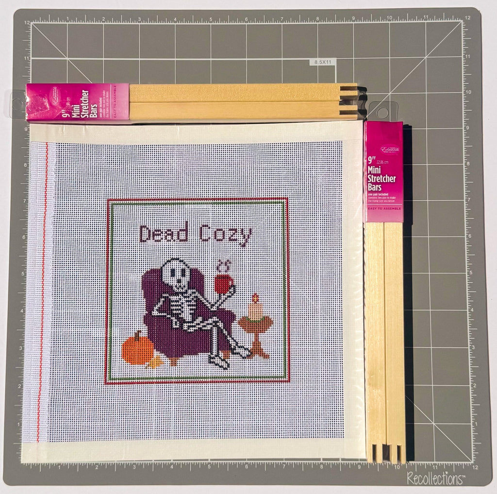 Dead Cozy printed needlepoint canvas - NeedleLittleStitchCo