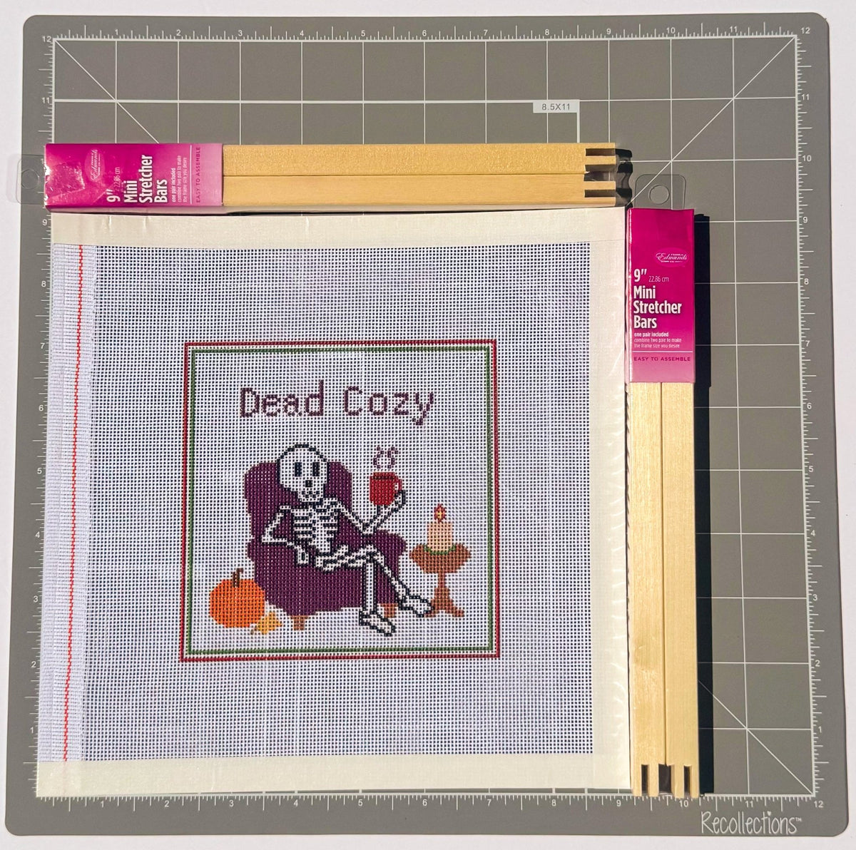 Dead Cozy printed needlepoint canvas - NeedleLittleStitchCo
