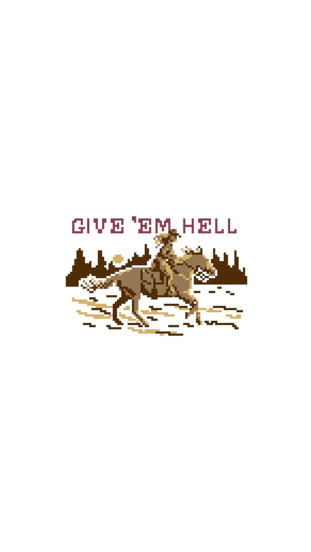 Give 'Em Hell Western Cowgirl Sign printed needlepoint canvas - NeedleLittleStitchCo
