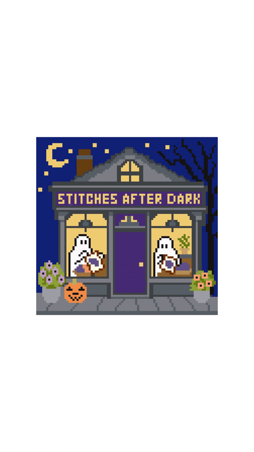 Stitches After Dark printed needlepoint canvas - NeedleLittleStitchCo