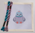 Baby Girl Pigeon Plush printed needlepoint canvas - NeedleLittleStitchCo