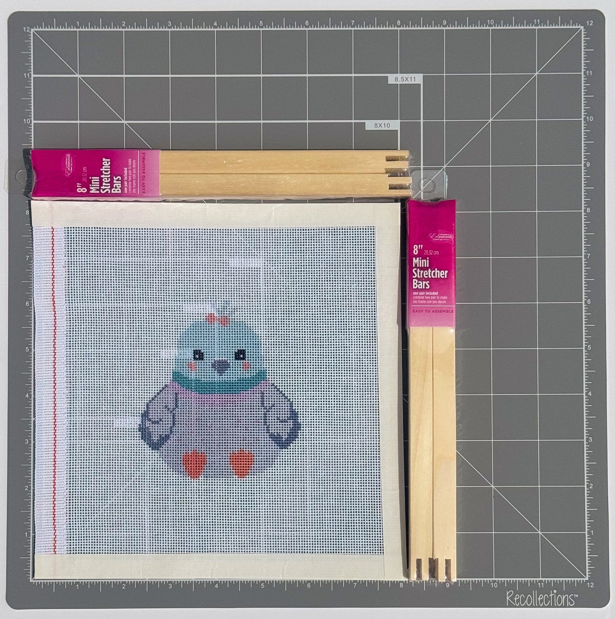 Baby Girl Pigeon Plush printed needlepoint canvas - NeedleLittleStitchCo