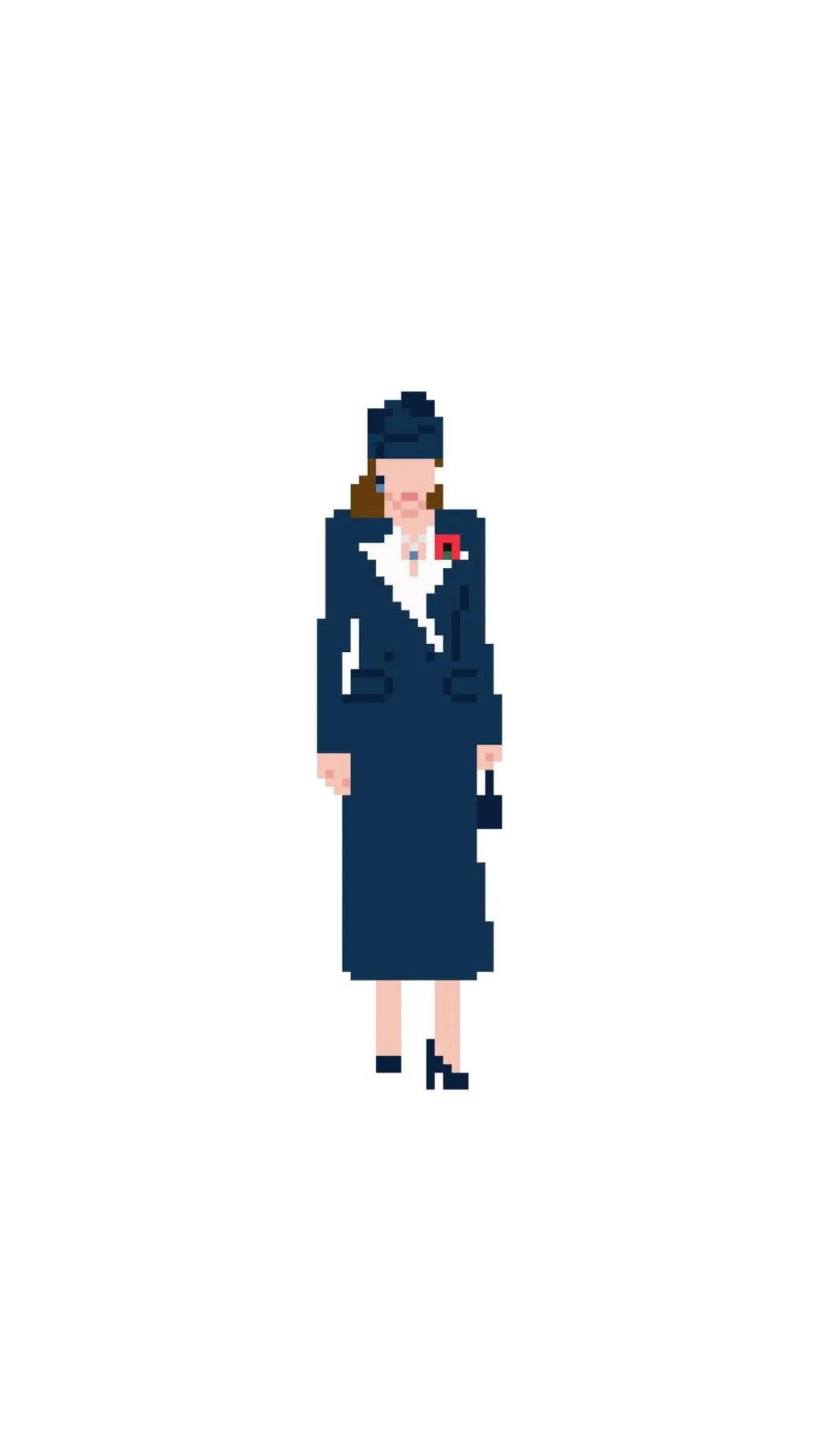 British Princess Kate in Navy Blue Suit printed needlepoint canvas - NeedleLittleStitchCo