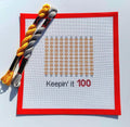 Montessori Tens Bead Chain Keeping It 100 Sign printed needlepoint canvas - NeedleLittleStitchCo