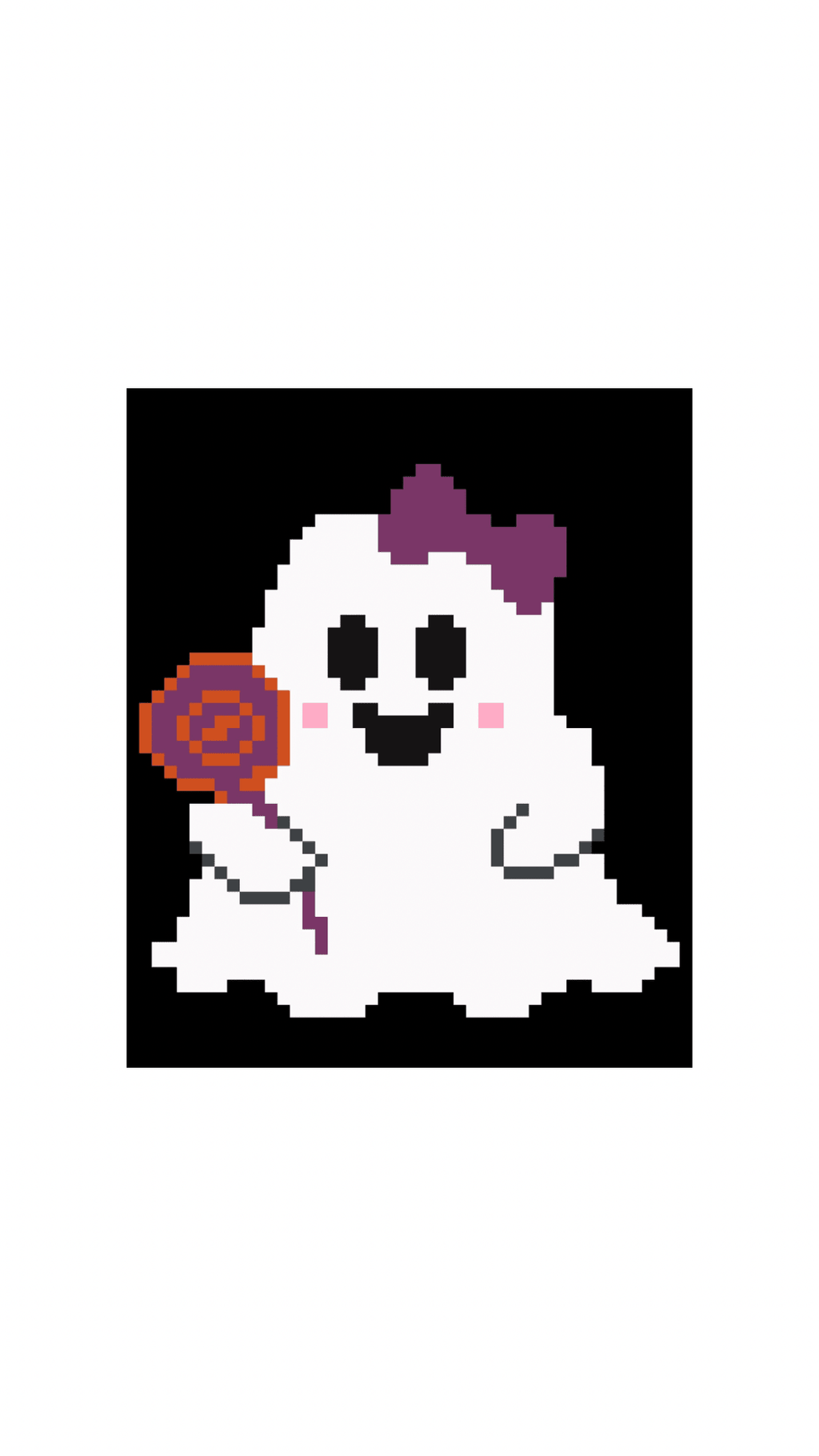Mini Halloween Ghost printed needlepoint canvas - NeedleLittleStitchCo