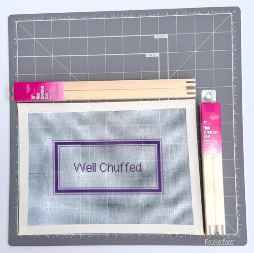 British Well Chuffed Sign printed needlepoint canvas - NeedleLittleStitchCo