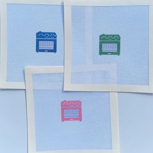 Colorful Countertop Oven printed needlepoint canvas - NeedleLittleStitchCo