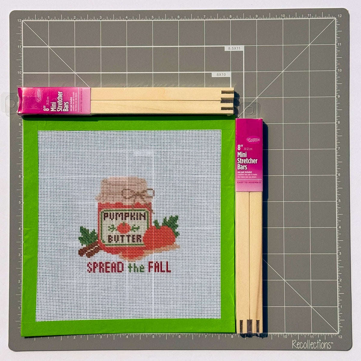 Spread the Fall Pumpkin Butter printed needlepoint canvas - NeedleLittleStitchCo