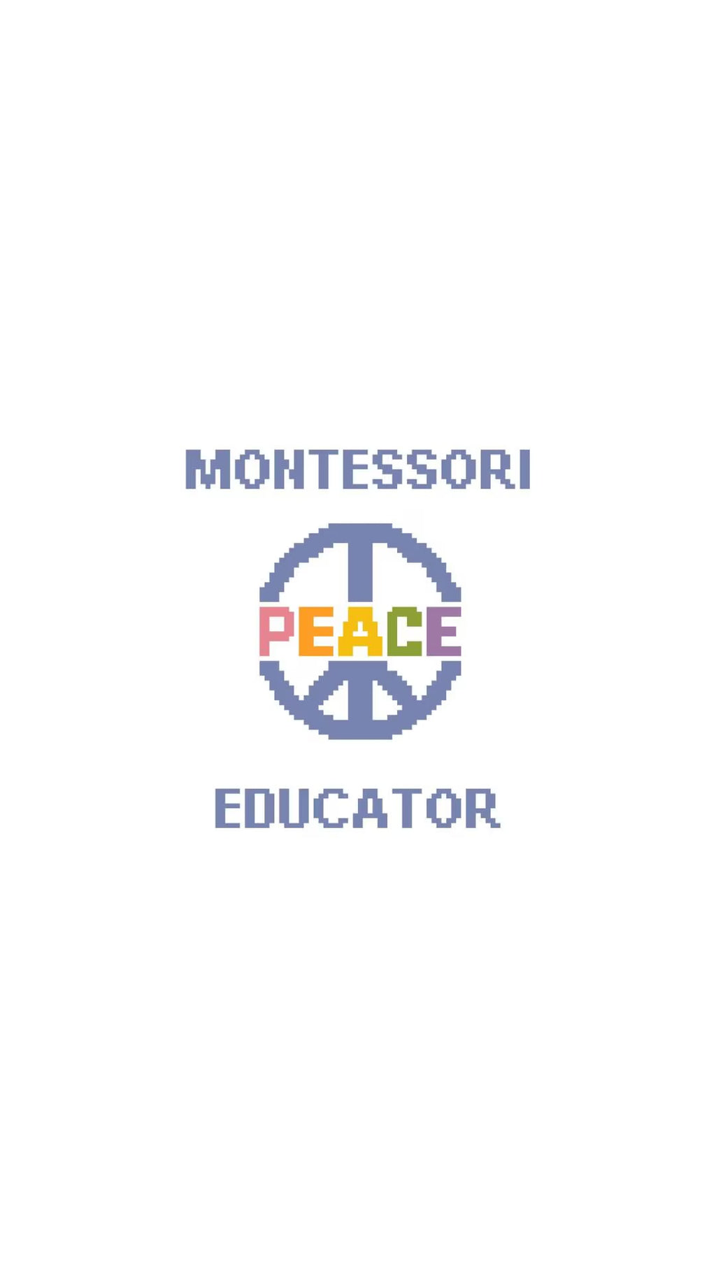 Montessori Peace Educator Sign printed needlepoint canvas - NeedleLittleStitchCo