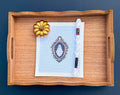 Ghost in Gold Frame printed needlepoint canvas - NeedleLittleStitchCo