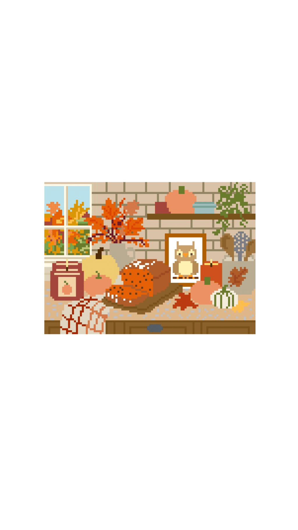 Pumpkin Bread on the Counter printed needlepoint canvas - NeedleLittleStitchCo