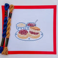 British Scones and Clotted Cream printed needlepoint canvas - NeedleLittleStitchCo