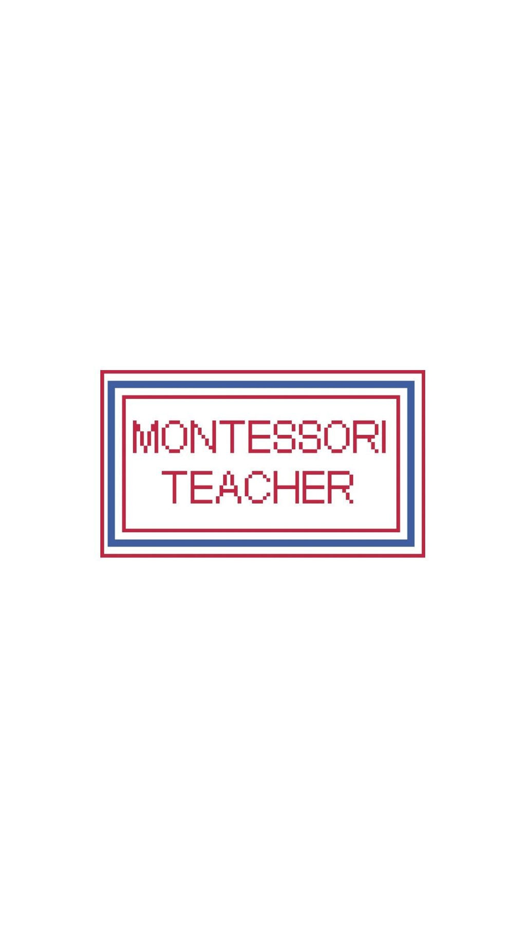 Montessori Teacher Sign printed needlepoint canvas - NeedleLittleStitchCo