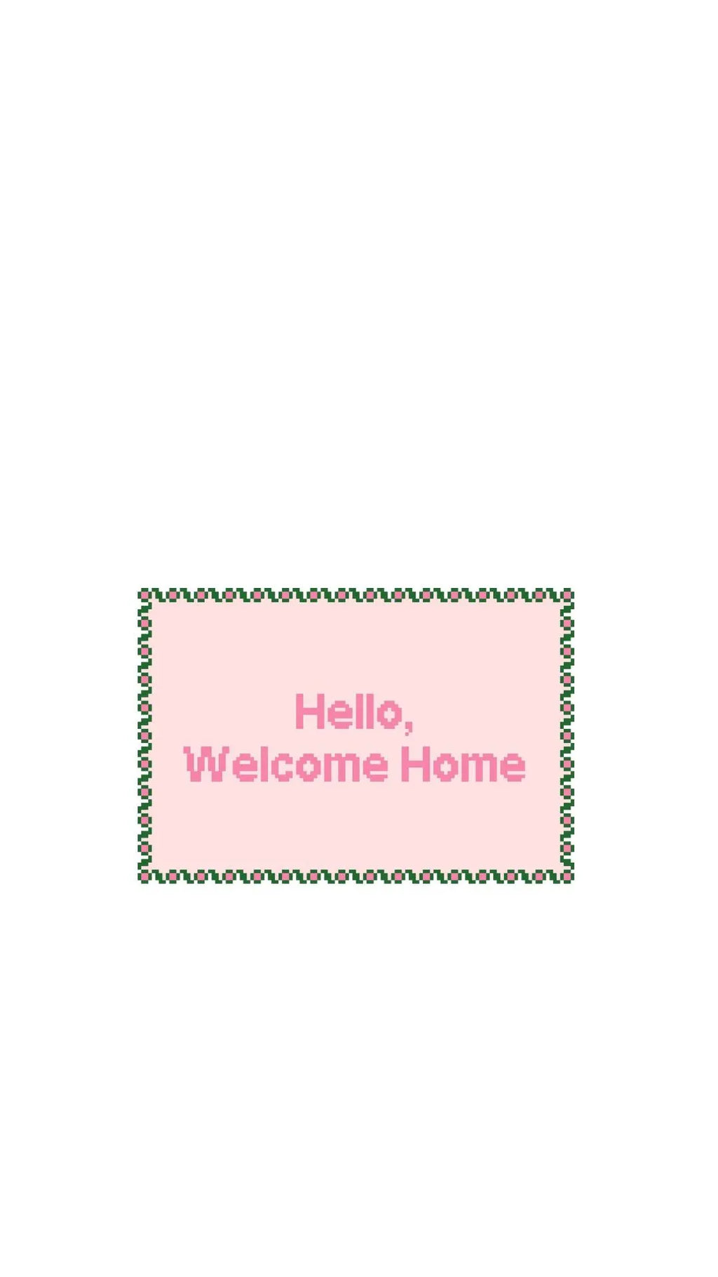 Hello, Welcome Home Sign printed needlepoint canvas - NeedleLittleStitchCo