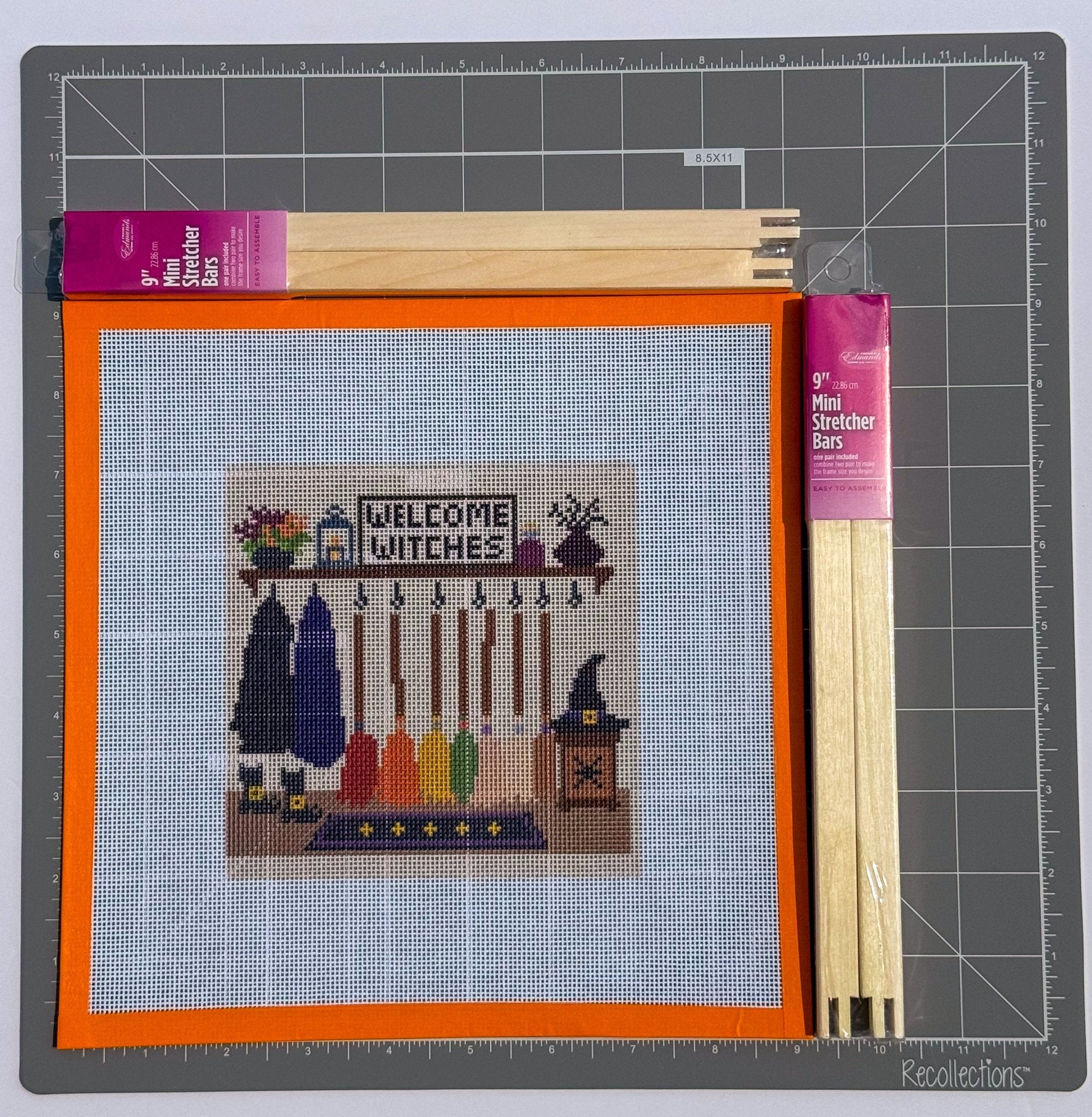 Witches' Cloakroom printed needlepoint canvas - NeedleLittleStitchCo