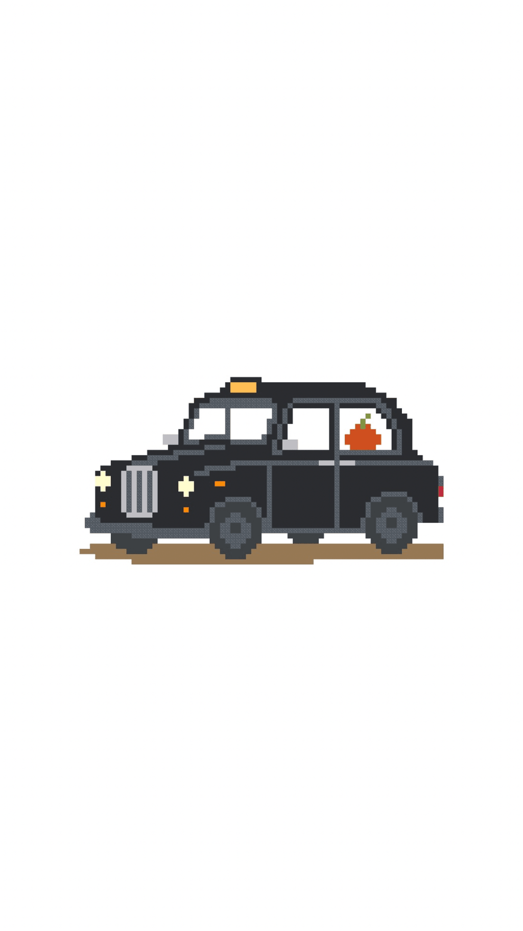London Taxi Cab with Fall Pumpkin printed needlepoint canvas - NeedleLittleStitchCo