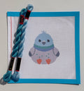 Baby Boy Pigeon Plush printed needlepoint canvas - NeedleLittleStitchCo