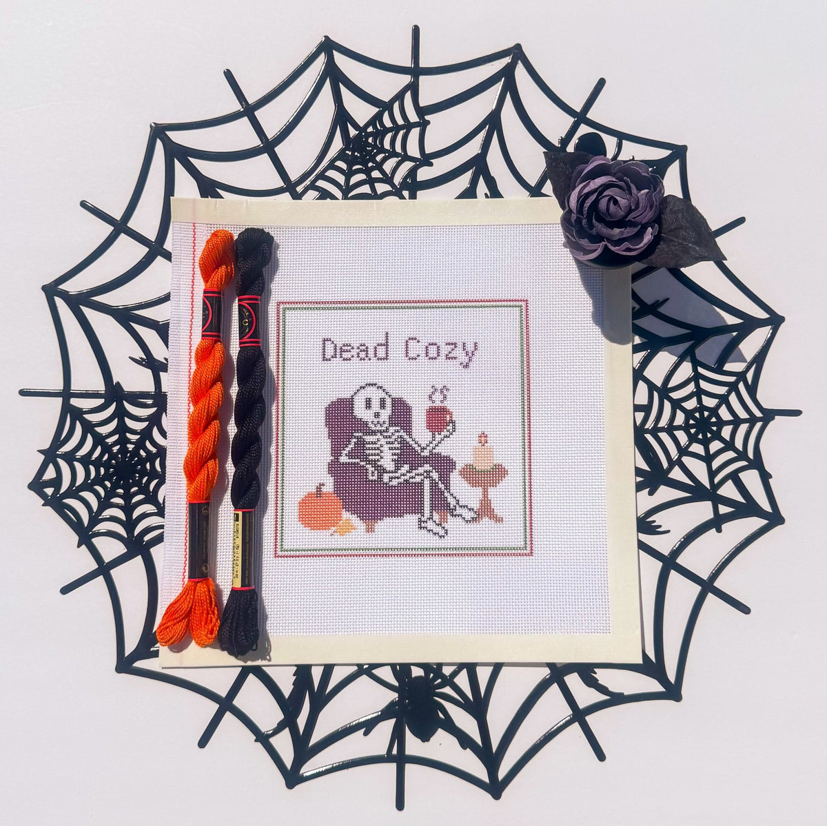 Dead Cozy printed needlepoint canvas - NeedleLittleStitchCo