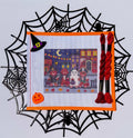 Gingerbread Trick-or-Treaters printed needlepoint canvas - NeedleLittleStitchCo