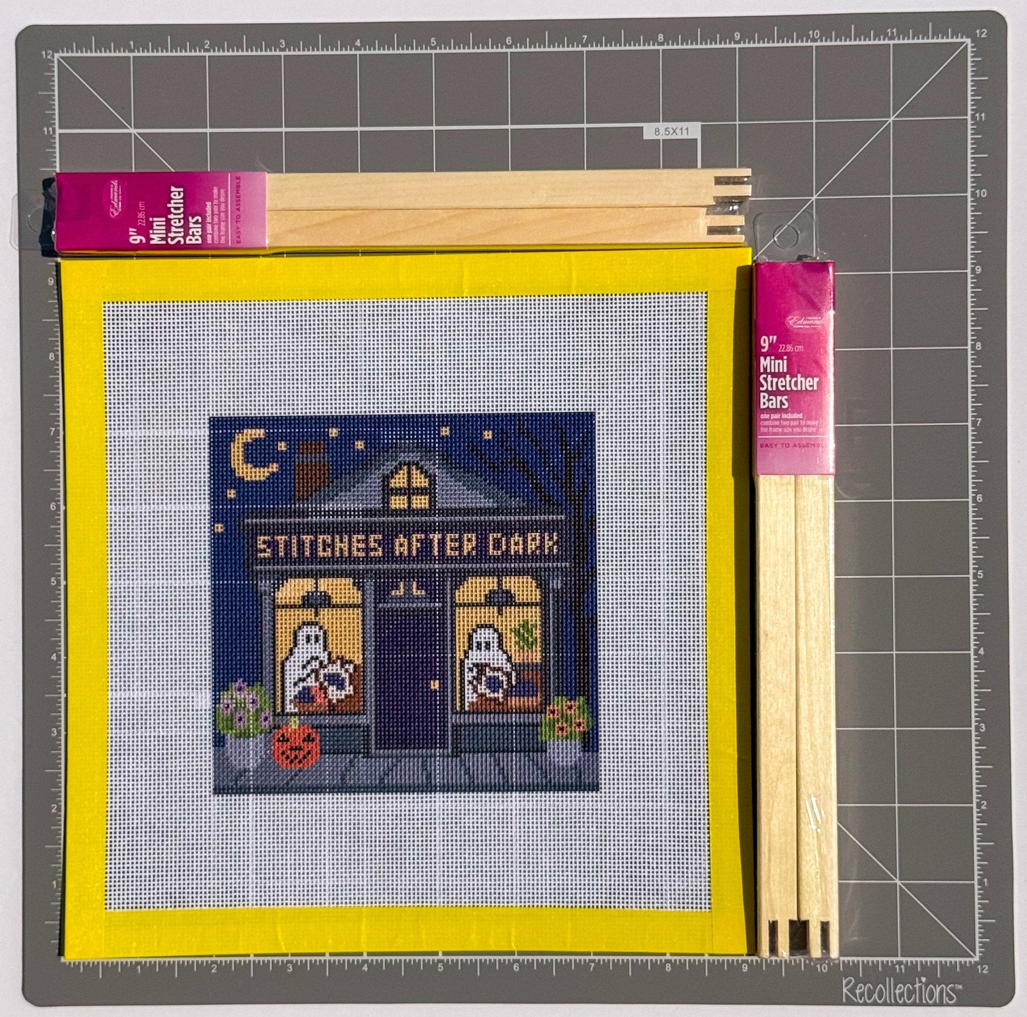 Stitches After Dark printed needlepoint canvas - NeedleLittleStitchCo