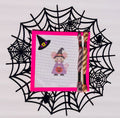 Halloween Witch Mouse printed needlepoint canvas - NeedleLittleStitchCo