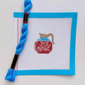 Funny Coffee Pot Head Sign printed needlepoint canvas - NeedleLittleStitchCo