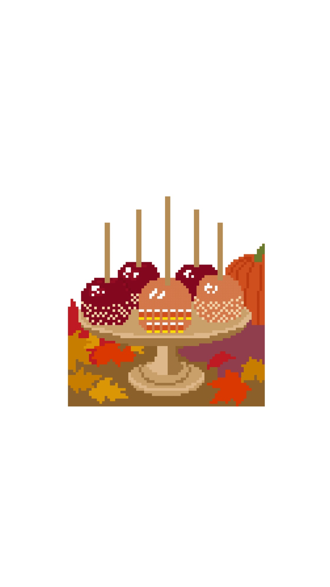Candy and Caramel Apples printed needlepoint canvas - NeedleLittleStitchCo