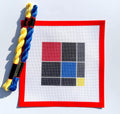 Montessori Trinomial Cube Sign printed needlepoint canvas - NeedleLittleStitchCo