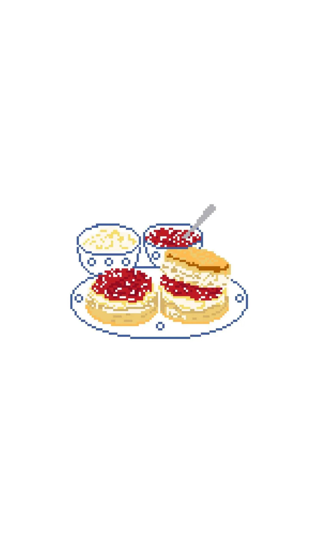 British Scones and Clotted Cream printed needlepoint canvas - NeedleLittleStitchCo