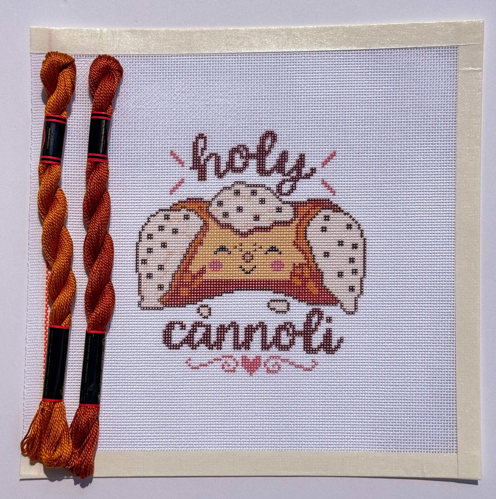 Cannoli printed needlepoint canvas - NeedleLittleStitchCo