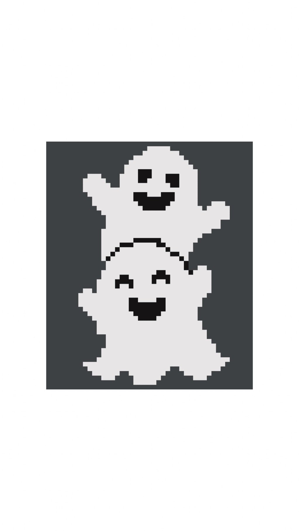 Mini Halloween Ghost printed needlepoint canvas - NeedleLittleStitchCo