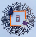 Halloween Skull Matchbox printed needlepoint canvas - NeedleLittleStitchCo