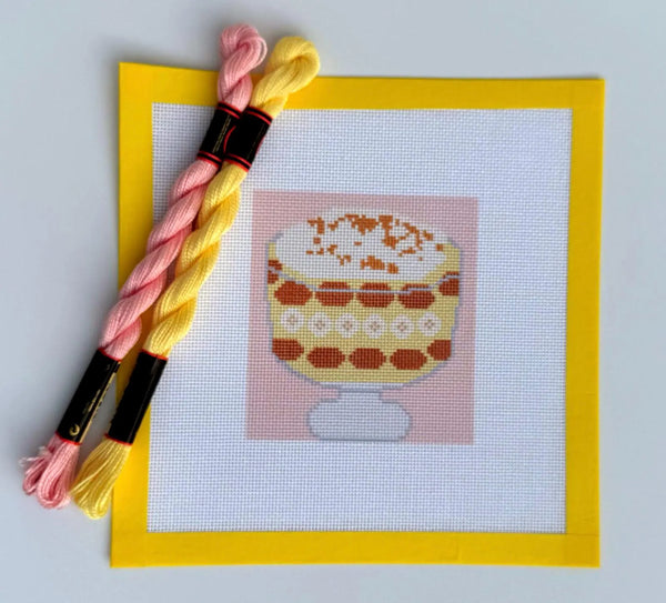 Banana Pudding printed needlepoint canvas - NeedleLittleStitchCo