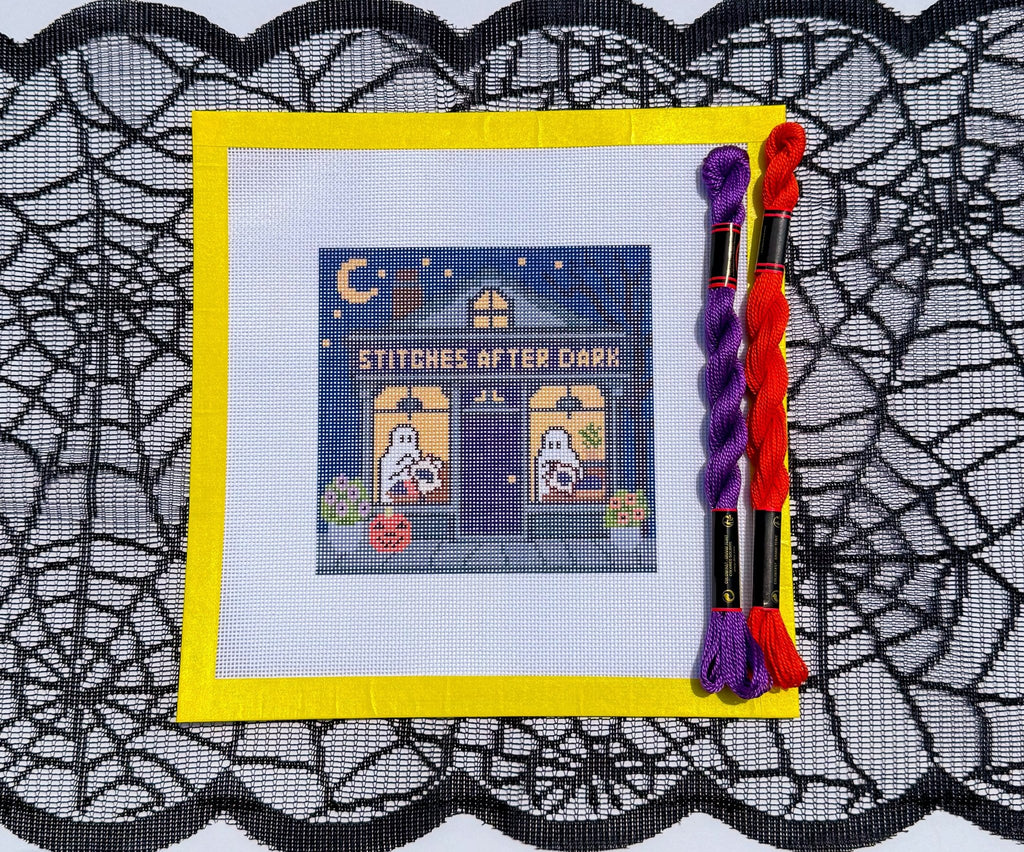 Stitches After Dark printed needlepoint canvas - NeedleLittleStitchCo