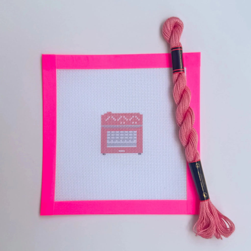 Colorful Countertop Oven printed needlepoint canvas - NeedleLittleStitchCo