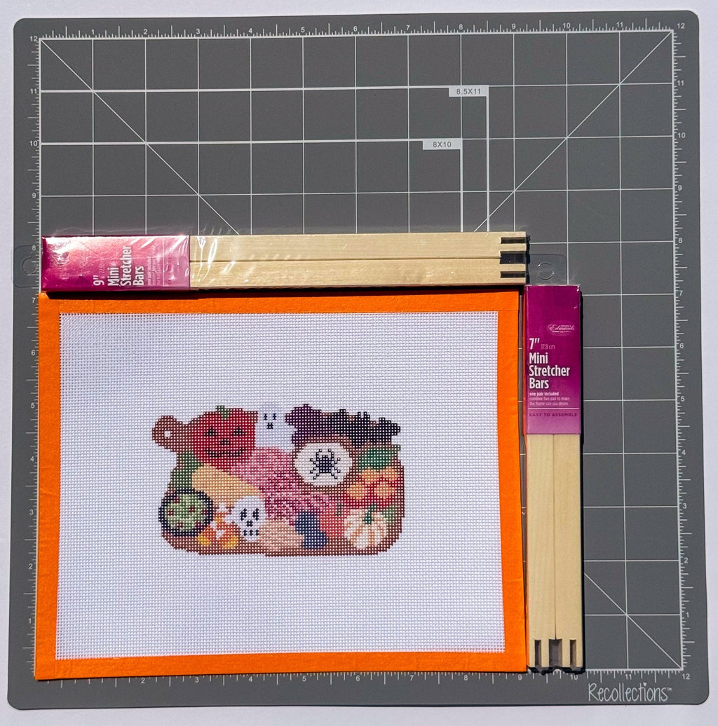 Halloween Charcuterie Board printed needlepoint canvas - NeedleLittleStitchCo