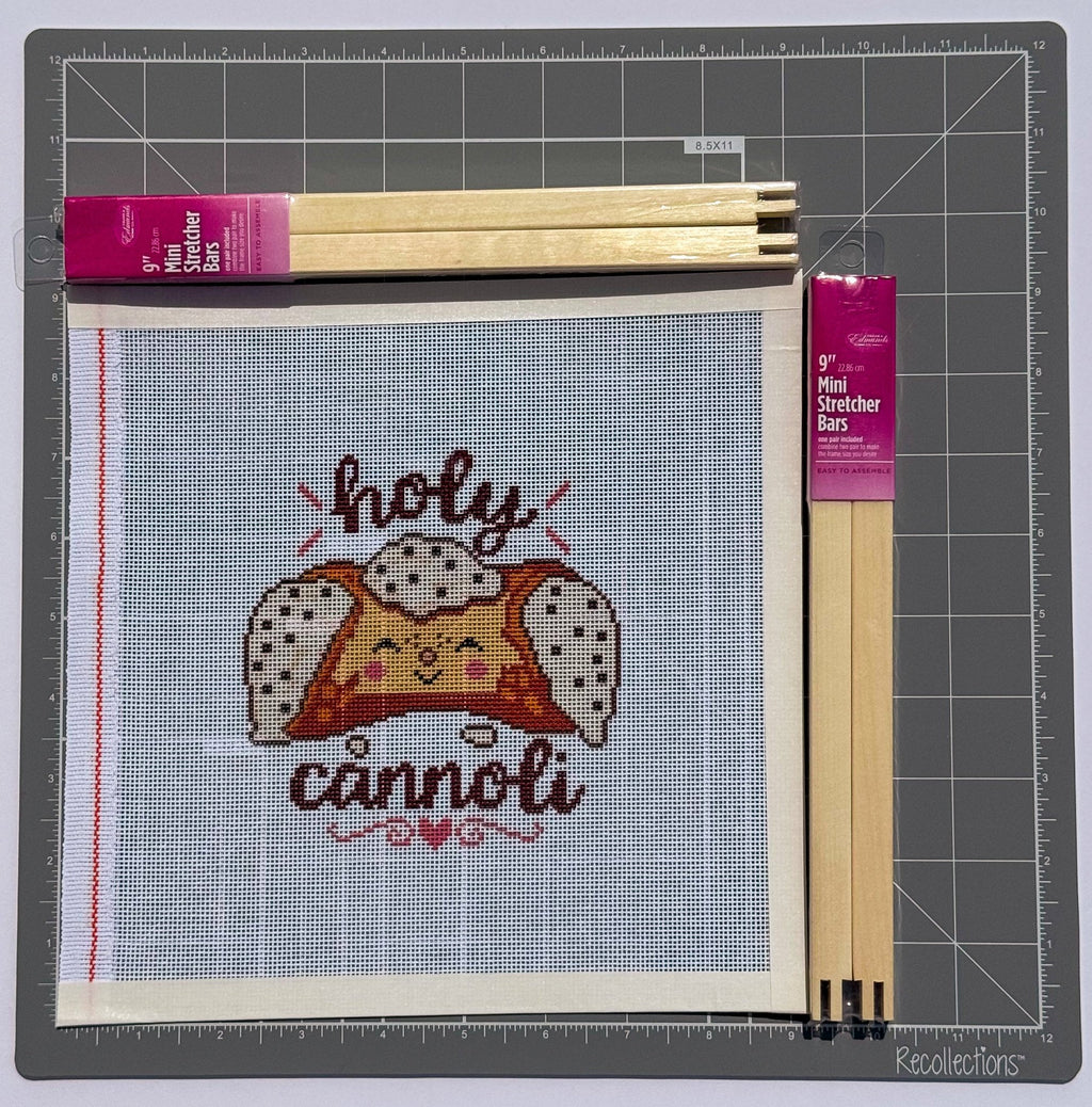 Cannoli printed needlepoint canvas - NeedleLittleStitchCo