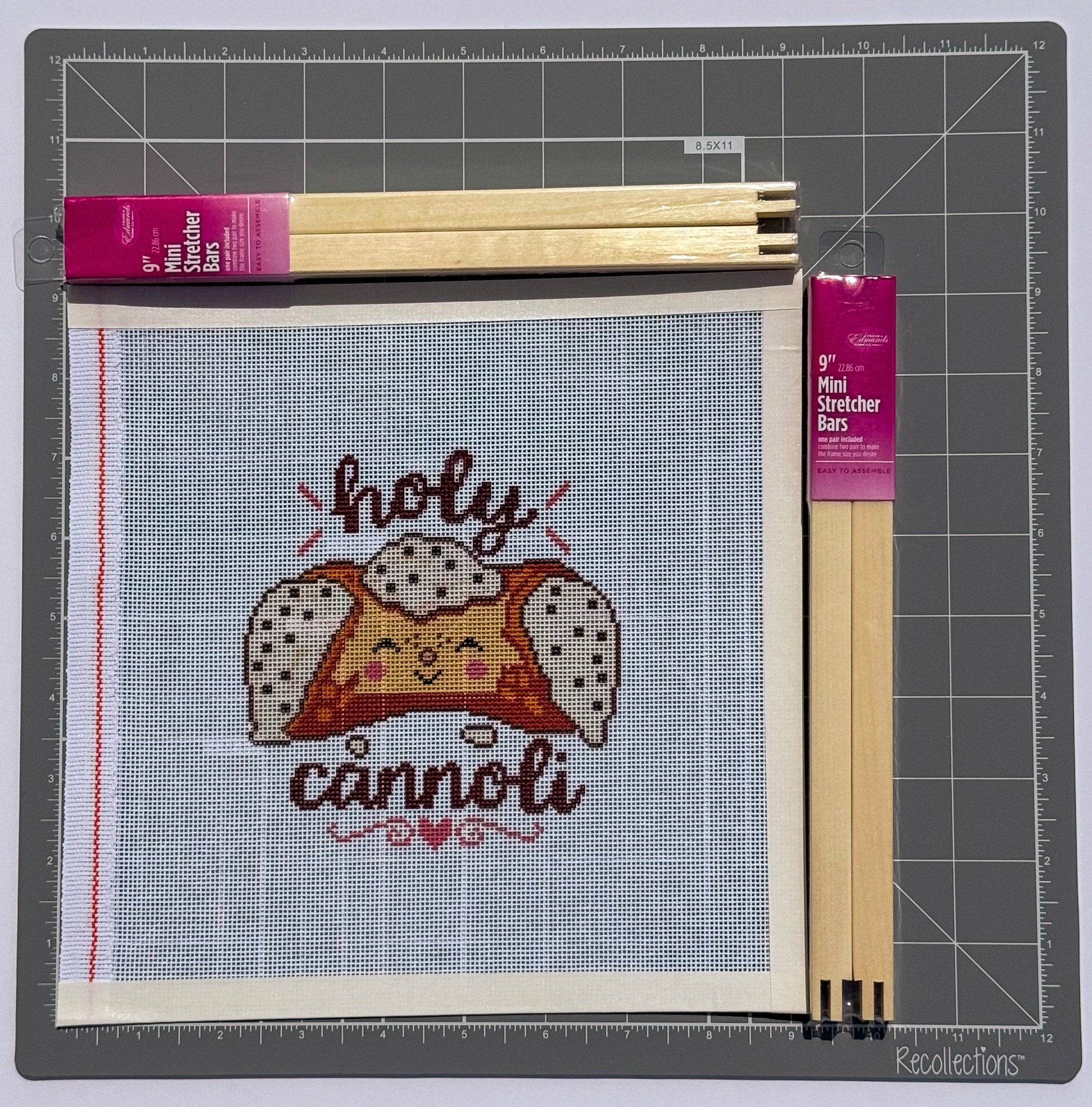 Cannoli printed needlepoint canvas - NeedleLittleStitchCo