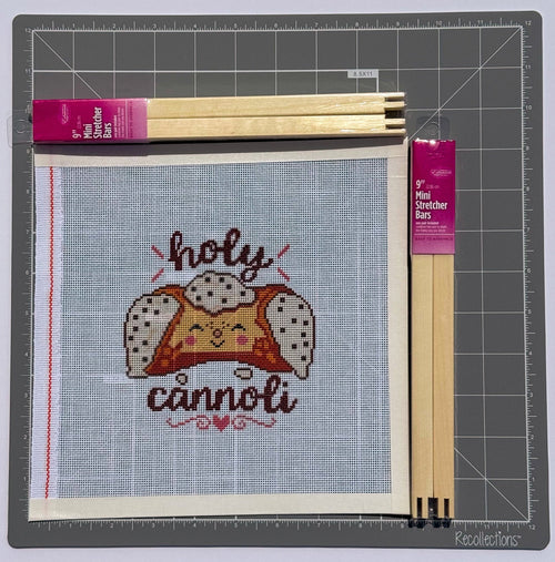 Cannoli printed needlepoint canvas - NeedleLittleStitchCo