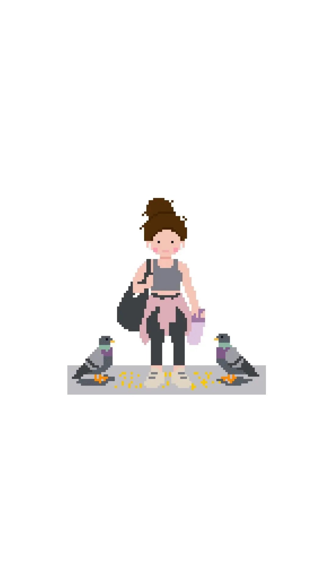 New York City Pigeon Friend in Workout Outfit printed needlepoint canvas - NeedleLittleStitchCo