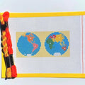 Montessori Map of the World printed needlepoint canvas - NeedleLittleStitchCo